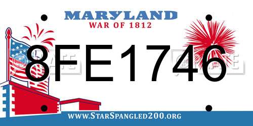 8FE1746 Maryland License Plate