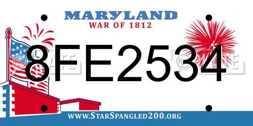 8FE2534 Maryland License Plate