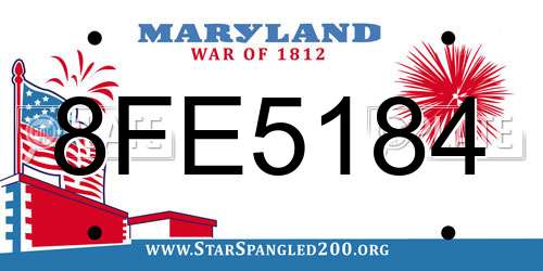 8FE5184 Maryland License Plate