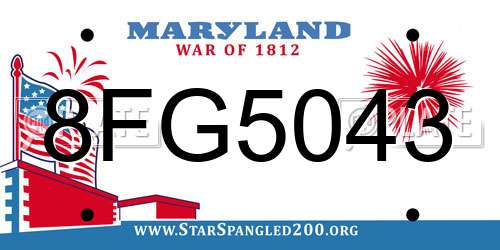 8FG5043 Maryland License Plate
