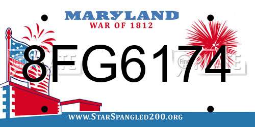 8FG6174 Maryland License Plate