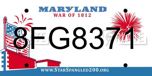 8FG8371 Maryland License Plate