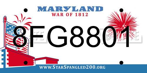 8FG8801 Maryland License Plate