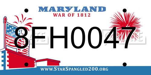 8FH0047 Maryland License Plate