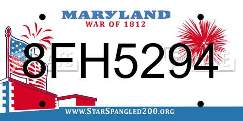 8FH5294 Maryland License Plate