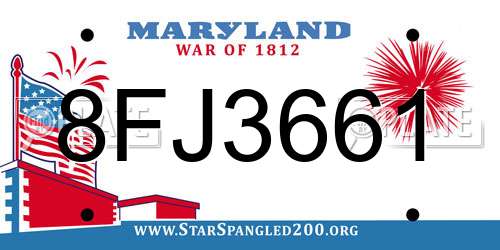 8FJ3661 Maryland License Plate
