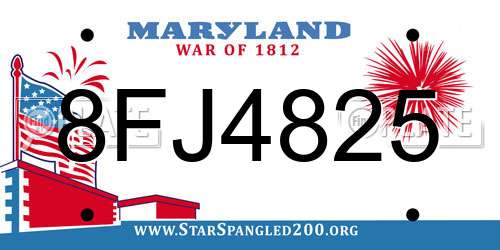 8FJ4825 Maryland License Plate