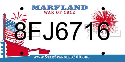 8FJ6716 Maryland License Plate