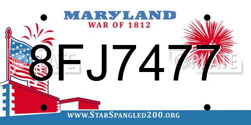 8FJ7477 Maryland License Plate