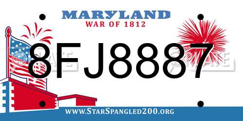 8FJ8887 Maryland License Plate