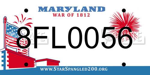 8FL0056 Maryland License Plate