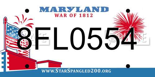 8FL0554 Maryland License Plate