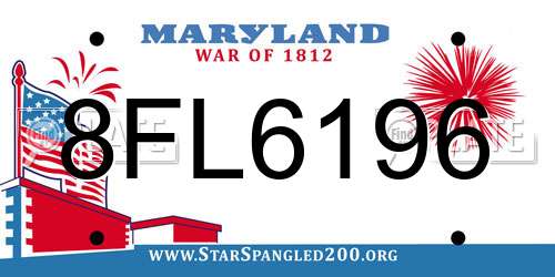 8FL6196 Maryland License Plate