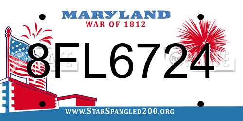 8FL6724 Maryland License Plate