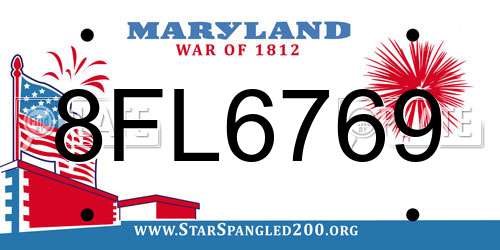 8FL6769 Maryland License Plate
