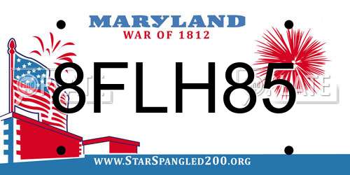 8FLH85 Maryland License Plate