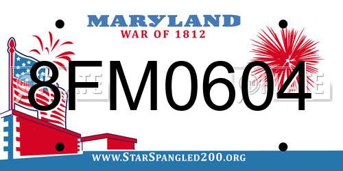 8FM0604 Maryland License Plate