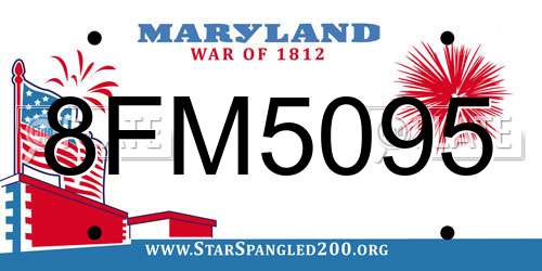 8FM5095 Maryland License Plate