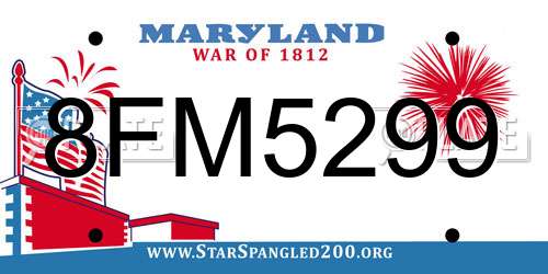 8FM5299 Maryland License Plate