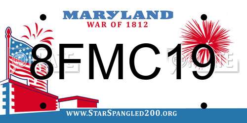 8FMC19 Maryland License Plate