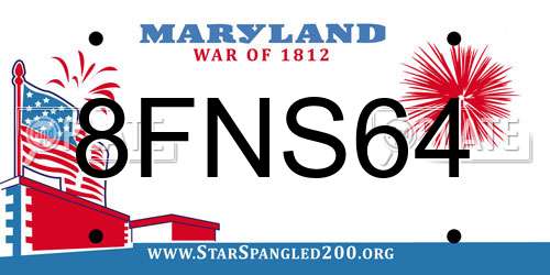 8FNS64 Maryland License Plate