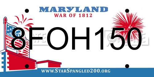 8FOH150 Maryland License Plate