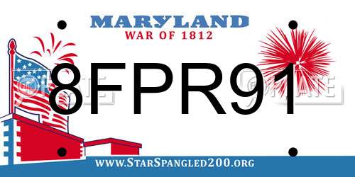 8FPR91 Maryland License Plate