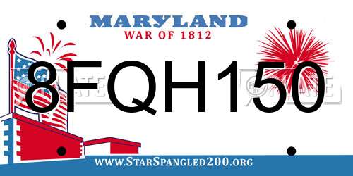 8FQH150 Maryland License Plate