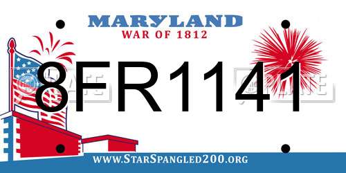 8FR1141 Maryland License Plate