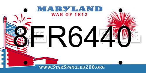 8FR6440 Maryland License Plate