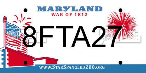 8FTA27 Maryland License Plate