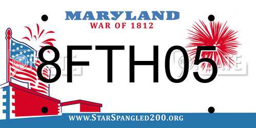 8FTH05 Maryland License Plate