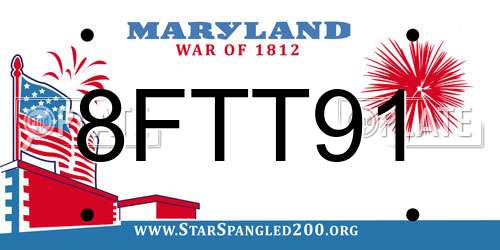 8FTT91 Maryland License Plate