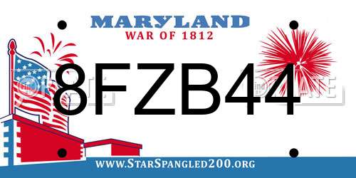8FZB44 Maryland License Plate