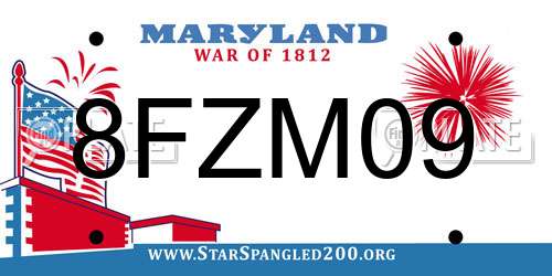 8FZM09 Maryland License Plate