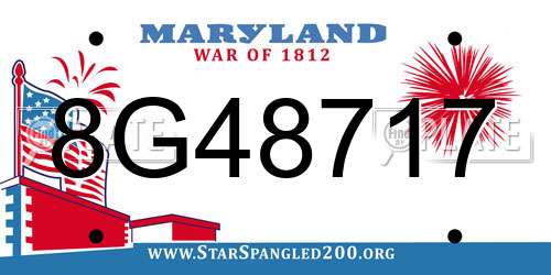 8G48717 Maryland License Plate