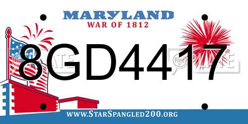 8GD4417 Maryland License Plate