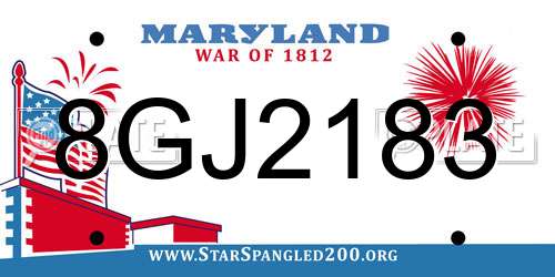 8GJ2183 Maryland License Plate