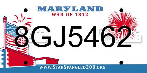 8GJ5462 Maryland License Plate