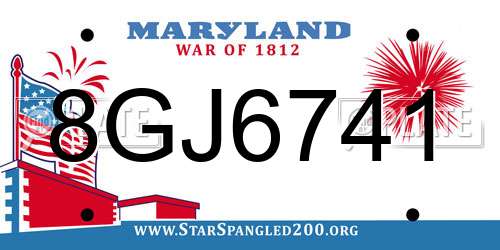 8GJ6741 Maryland License Plate