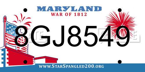 8GJ8549 Maryland License Plate