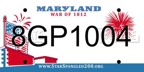 8GP1004 Maryland License Plate