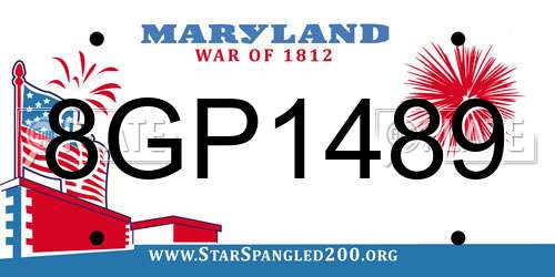 8GP1489 Maryland License Plate