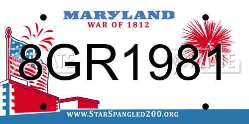 8GR1981 Maryland License Plate