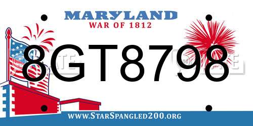 8GT8798 Maryland License Plate