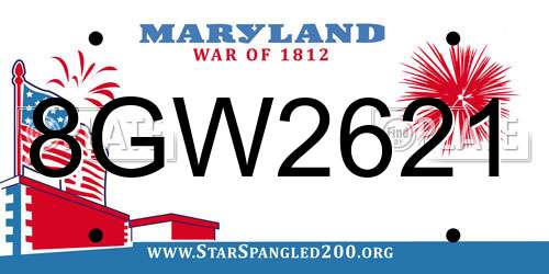 8GW2621 Maryland License Plate