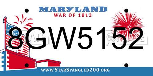 8GW5152 Maryland License Plate