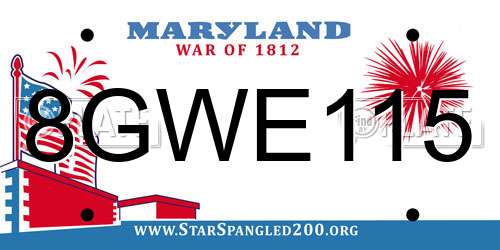 8GWE115 Maryland License Plate
