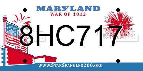 8HC717 Maryland License Plate
