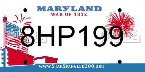 8HP199 Maryland License Plate